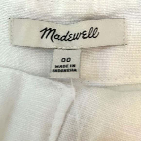 NWT Madewell 100% Linen White Shorts Size 00 - Picture 6 of 6